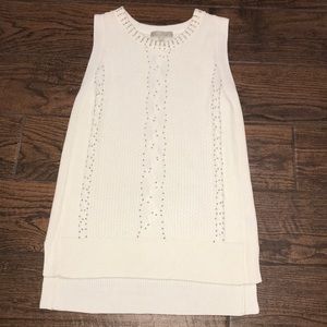 Joan Vass beaded sweater tunic tank